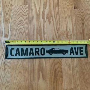 Camaro Ave Metal Sign. 30” x 3.5”